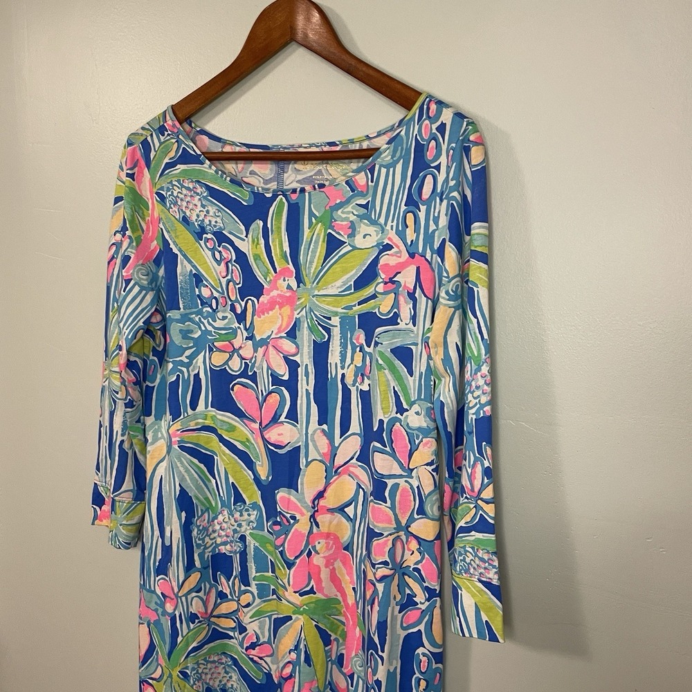 Lilly Pulitzer Dress Sz M Womens Marlowe Pop Up Jungle Hoppin Bright Tropical - Picture 3 of 7